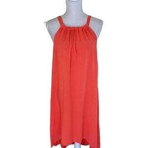 Splendid Coral High Neck Hi-Lo Halter Dress S